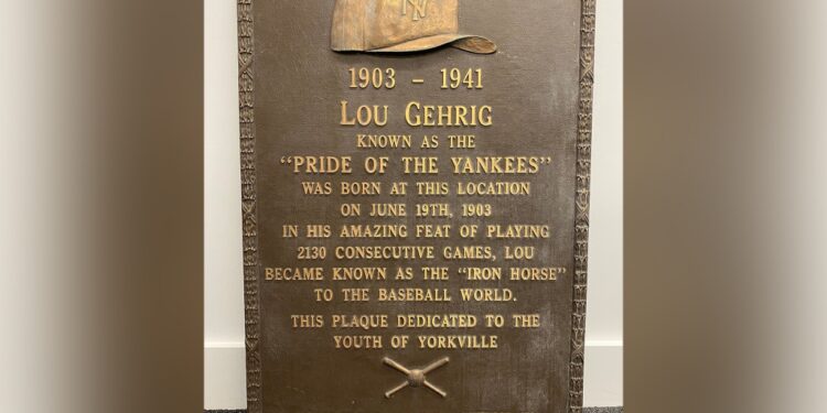 Lou Gehrig plaque