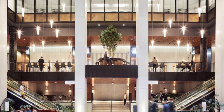 The quarter-billion-dollar project features nearly 80,000 square feet of tenants’ amenities including conference and wellness centers.