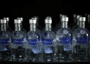 Absolut vodka bottles