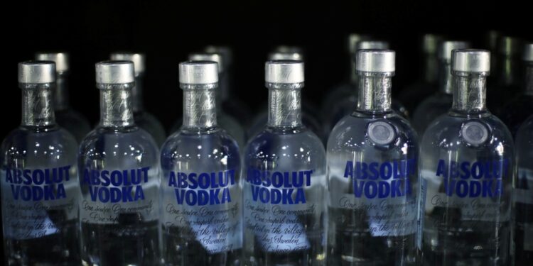 Absolut vodka bottles