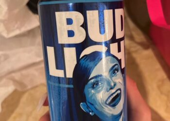 A can of beer featuring Mulvaney.