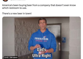 Seth Weathers, the CEO of a Georgia-based "uncensorable" conservative lifestyle brand called Freedom Speaks Up, posted the now-viral commercial for a new brand of beer, "Ultra Right," which generated some 2 million views on Twitter as of Thursday afternoon.