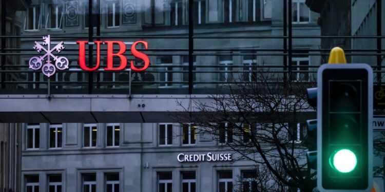 Logos of the Swiss banks Credit Suisse and UBS