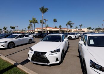 Lexus automobiles are shown for sale