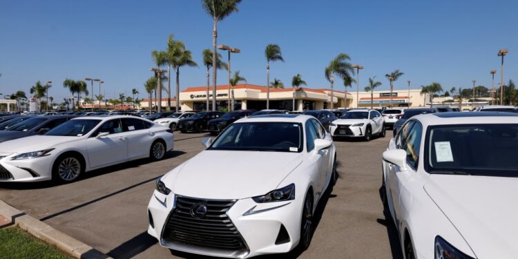 Lexus automobiles are shown for sale