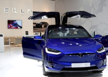 A Tesla Model X electric car