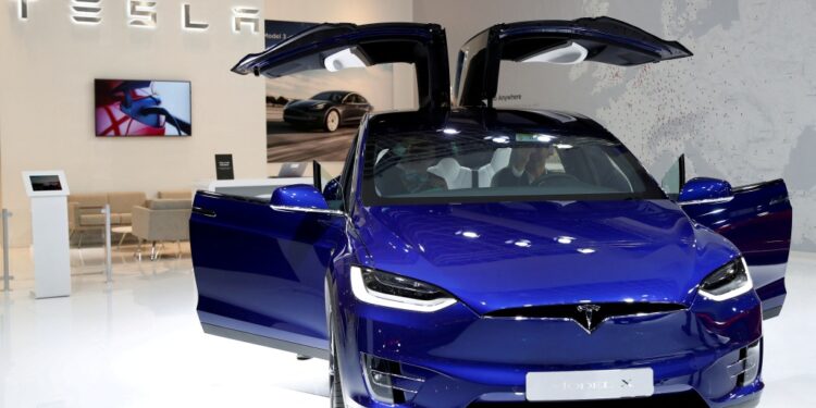 A Tesla Model X electric car