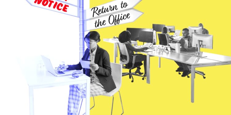 Illustration of people working in office