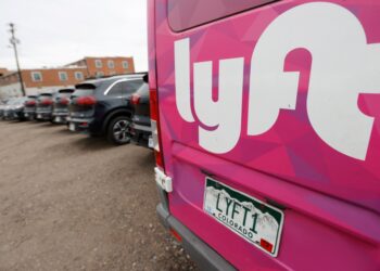 A Lyft ride-hailing vehicle
