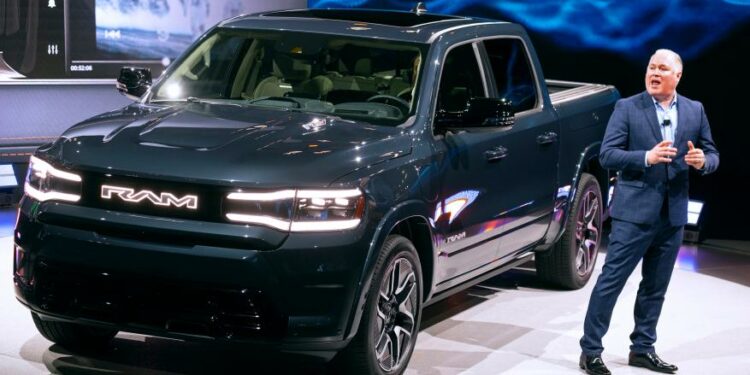 Mike Koval, RAM Brand Chief Executive Officer, unveils the REV Ram 1500.