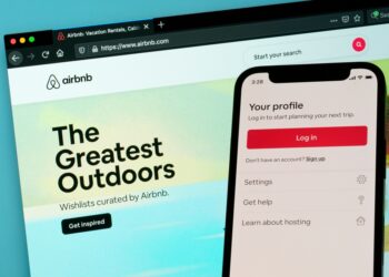 The login page for Airbnb's iPhone app