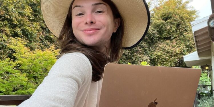 Dylan Mulvaney teased an upcoming book with a Sunday Instagram post of her sitting in front of a laptop captioned "In my author era."