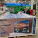 Big-screen televisions in a Costco warehouse