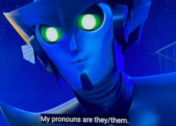 A clip of the animated children's show "Transformers: EarthSpark" where character Nightshade shares their pronouns has received harsh criticism on Twitter.