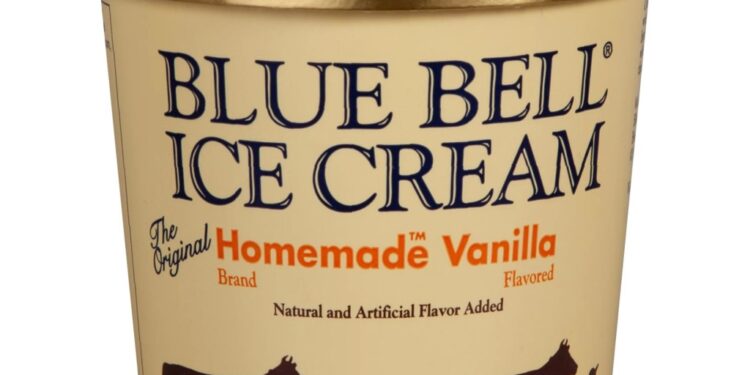 Blue Bell's vanilla ice cream is mixed with Dr Pepper to create a sweet concoction.