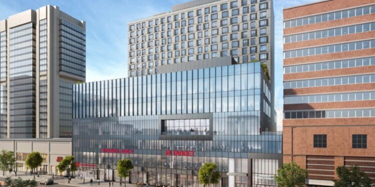 The mixed-use project will house a Target and Trader Joe's.