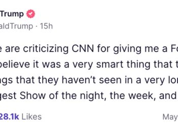 Donald Trump took a victory lap on Truth Social after his Wednesday night town hall on CNN. He bragged for giving the struggling network "sky high ratings."