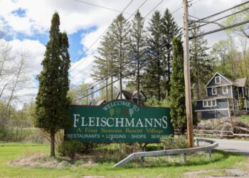 A sign of Fleischmanns NY