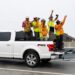 Employees with Buckley & Co. cheer as Interstate 95 is reopened