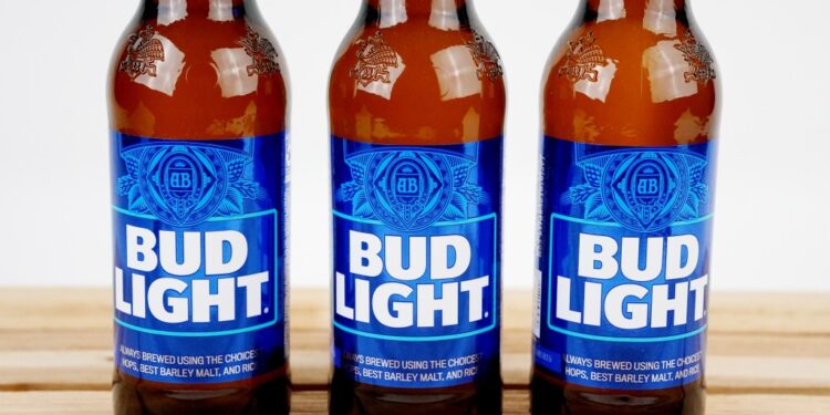 Row of Bud Light bottles