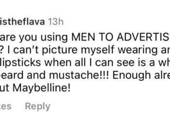 The ad's comment section is flooded with users who are outraged by the casting and announcing that they'll no longer be buying Maybelline products.