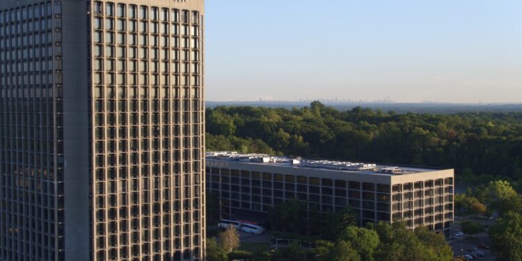 Ariel view of Blue Hill Plaza