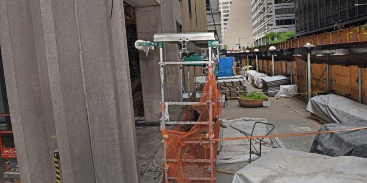 111 Wall Street construction zone