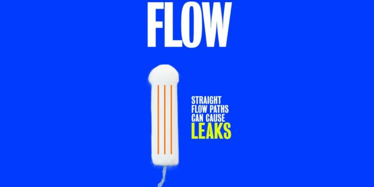 A typical tampon with a straight flow path is suggested to cause leakage.