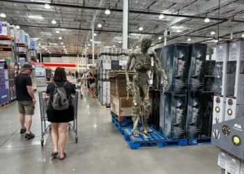 Shoppers at Costco