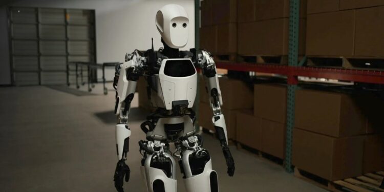 Apptronik, an Austin, Texas-based tech company that employs 85 people, introduced Apollo, the 5-foot, 8-inch tall bot that weighs 160 pounds and is capable of lifting 55 pounds.