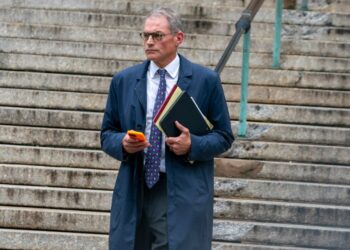 Michael Fisch outside court