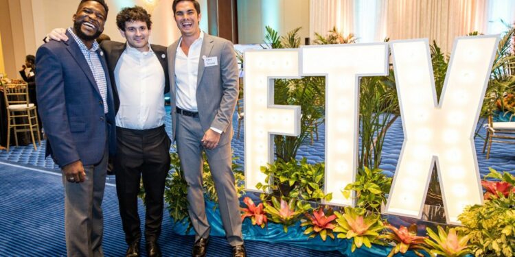 Salame, right, with Sam Bankman-Fried, middle.