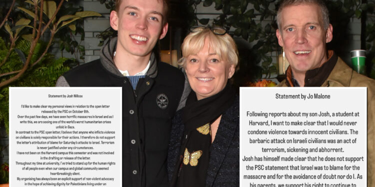 Jo Malone and her Harvard-student son respond to anti-Israel letter