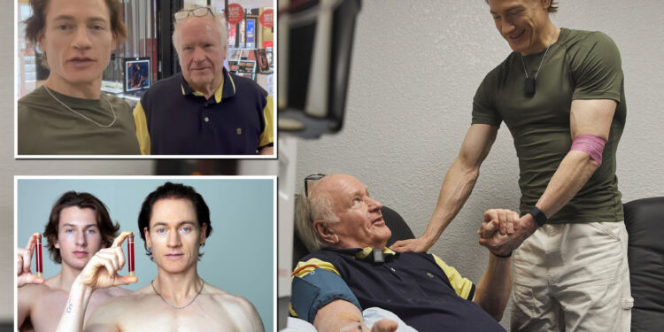 Bryan Johnson claims his 'super blood' slashed his dad's age by 25 years