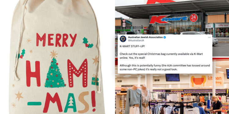 Kmart pulls 'Merry Ham-Mas' bags over anger looks like Hamas tribute