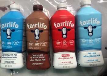 Four different brands of Fairlife.