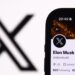 Elon Musk's X account and X logo