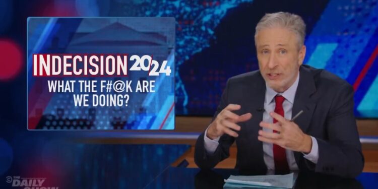 Jon Stewart returned to "The Daily Show" for the first time in nine years on Monday. The program drew outrage from viewers for questioning Joe Biden and Donald Trump's mental fitness.