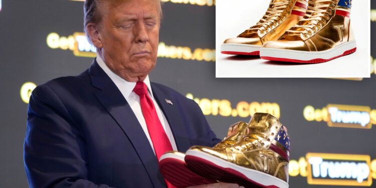 Trump announces 'official sneaker' selling for $399 a pair in surprise appearance following $355M NY civil fraud trial outcome