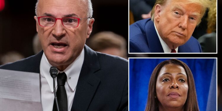 'Shark Tank' star Kevin O'Leary says AG Letitia James seizing Trump's assets would taint the American brand