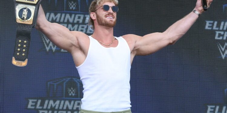 Logan Paul at the WWE Elimination Chamber Press Conference in Perth, Western Australia.