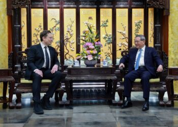 Tesla founder and CEO Elon Musk meets with Chinese Premier Li Qiang in Beijing.