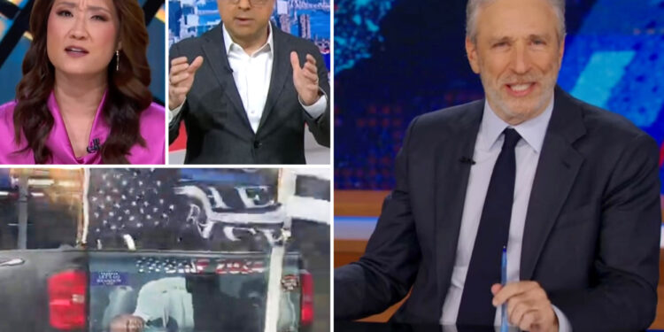 Jon Stewart mocks MSNBC for refusing to show hog-tied Biden decal