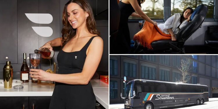 Swanky bus from NYC to Hamptons pampers riders with cocktails, hot towels, reclining seats