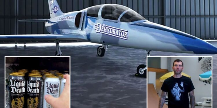 Liquid Death giving away fighter jet 'The Dehydrator' to lucky winner