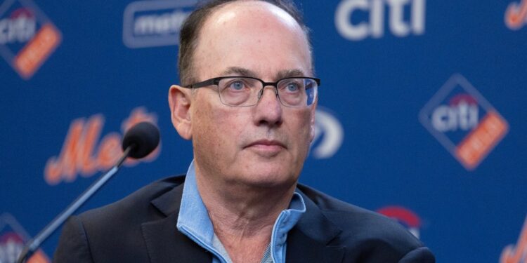 New York Mets owner Steve Cohen introducing David Stearns as the new President of Baseball Operations at a press conference at Citi Field