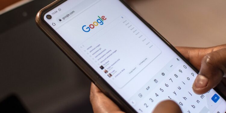 Google site on smartphone