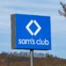 A sign for Sam's Club is seen at the entrance to the members-only retail warehouse store at the Lycoming Mall in Muncy, Pennsylvania.