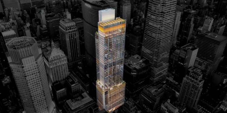 BXP released first rendering for its proposed 950,000 square-foot tower, designed by Kohn Pedersen Fox, at 343 Madison Ave., between East 44th and 45th streets.