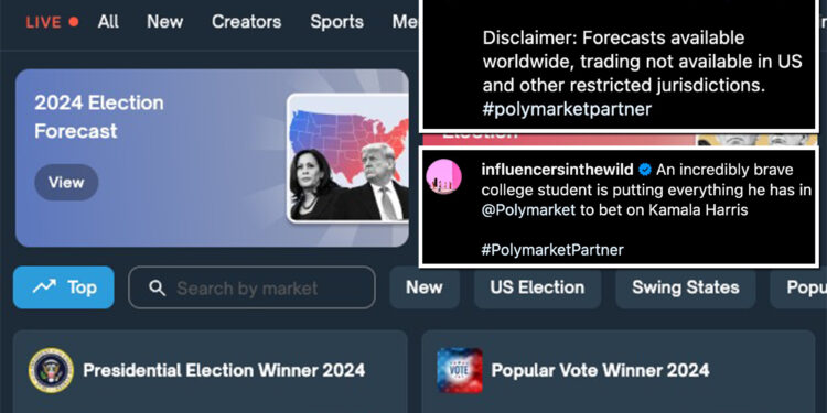 Polymarket paying US-based influencers to promote election betting